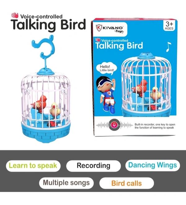 RECHARGEABLE Talking Bird Toy for Kids | Repeats What You Say | Singing, Speaking, and Dancing Bird Toy| Funny Education Toys for Children Playing at Home