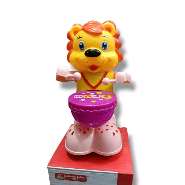 Lion Drummer Toy for Kids - Swinging & Rotating Funny Musical Drum Beat Toys for Kids & Toddlers, Light and Music Toys for Babies & Toddlers (Multicolor)