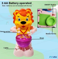 Lion Drummer Toy for Kids - Swinging & Rotating Funny Musical Drum Beat Toys for Kids & Toddlers, Light and Music Toys for Babies & Toddlers (Multicolor)
