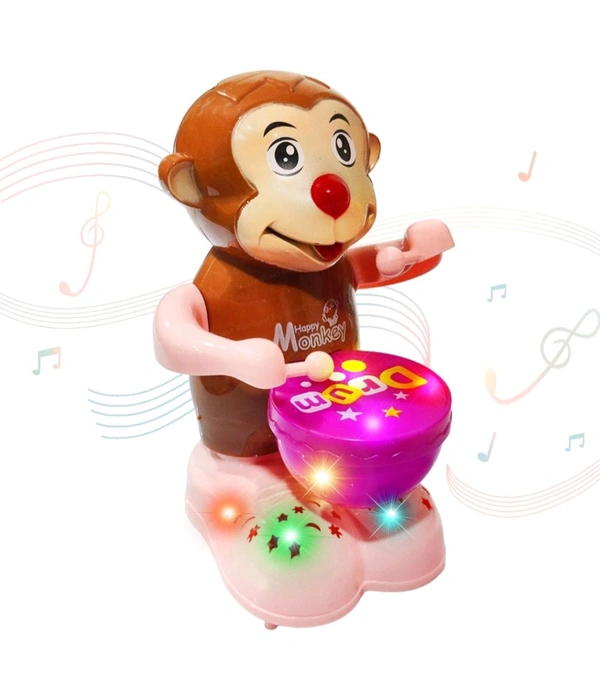 Monkey Drummer Toy for Kids - Swinging & Rotating Funny Musical Drum Beat Toys for Kids & Toddlers, Light and Music Toys for Babies & Toddlers