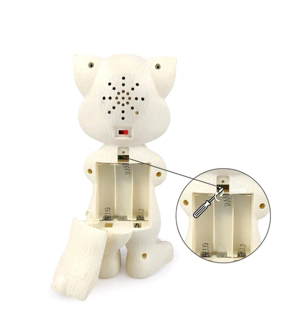 Intelligent Talking Tom Cat, Speaking Robot Cat Repeats What You Say, Touch Recording Rhymes and Songs, Musical Cat Toy for Kids (3+ Years, White)