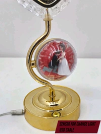 decorative heart-shaped LED crystal photo frame table lamp.