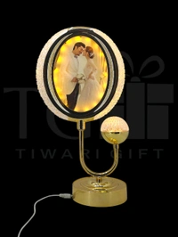 customized LED crystal photo frame lamp featuring three lighting modes—white, warm, and mixed—controlled via touch.