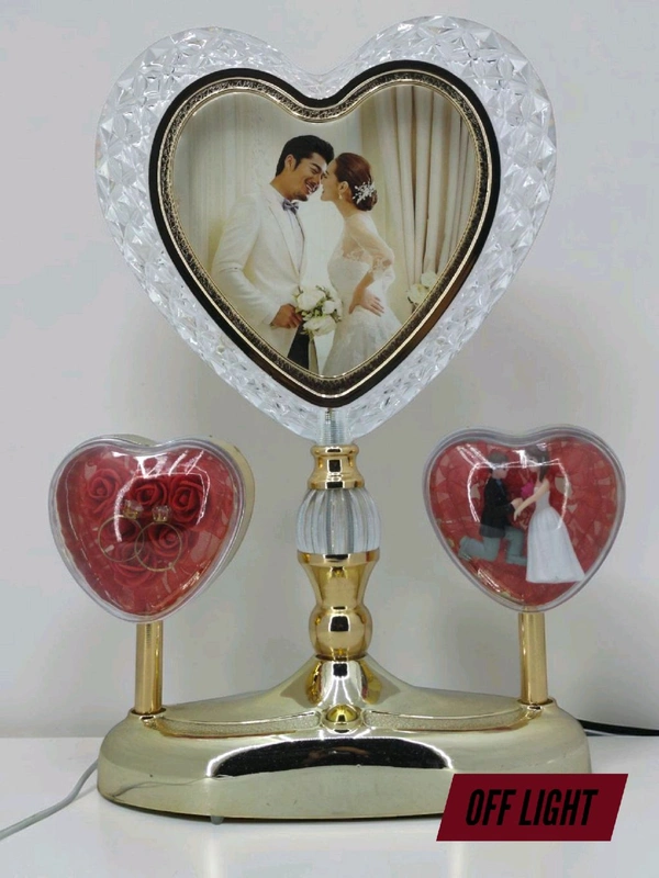 a Generic Heart Shape Crystal Light Lamp Photo Frame.