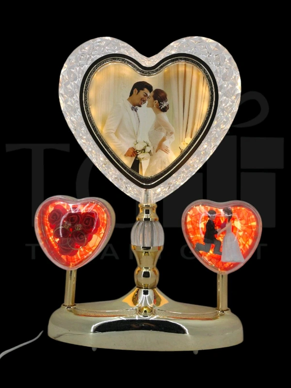 a Generic Heart Shape Crystal Light Lamp Photo Frame.