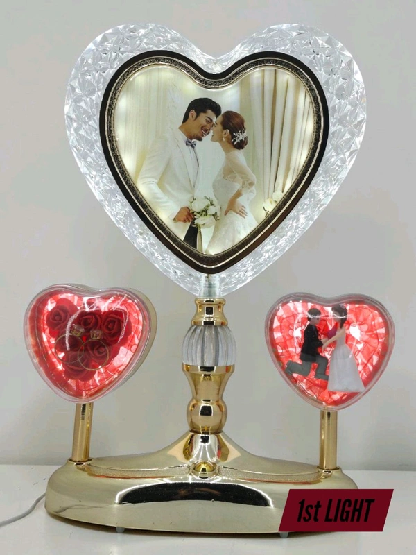 a Generic Heart Shape Crystal Light Lamp Photo Frame.