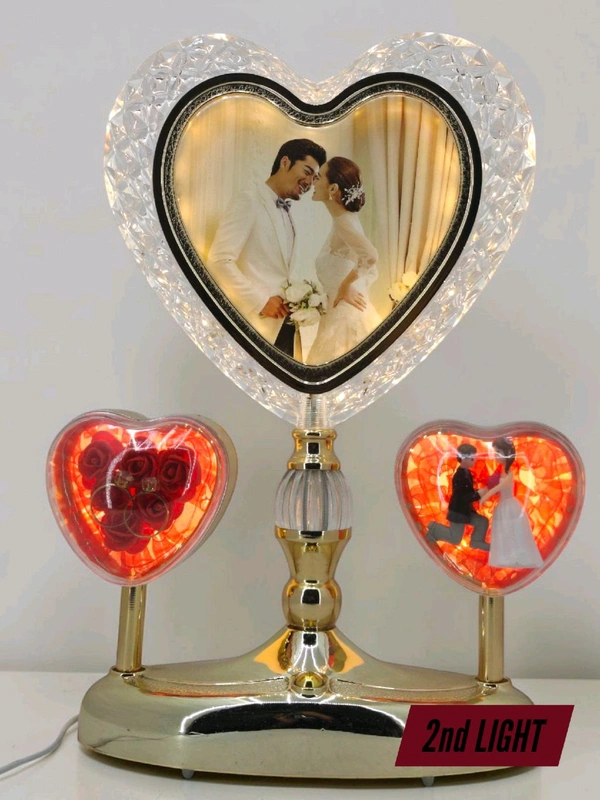 a Generic Heart Shape Crystal Light Lamp Photo Frame.