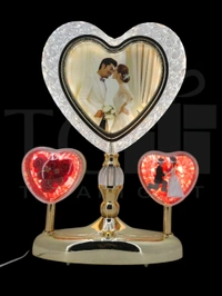 a Generic Heart Shape Crystal Light Lamp Photo Frame.