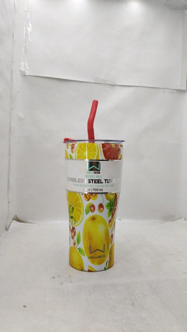 a Wellness brand vacuum-insulated stainless steel tumbler.
