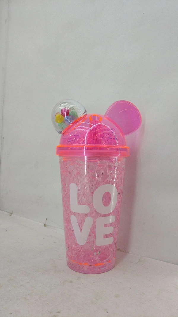 a Pink Double Walled Gel Freezer Tumbler Sipper with Straw, often sold under various generic brand names like Shikkha Enterprises or Vanya.
