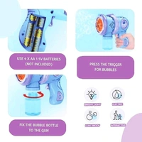 Kids Bubble Gun Toy with Lights & Music | Automatic Bubble Blower Gun with Bubble Solution Bottles | Electric Bubble Maker for Outdoor Play, Parties & Fun for Kids 4+ Years