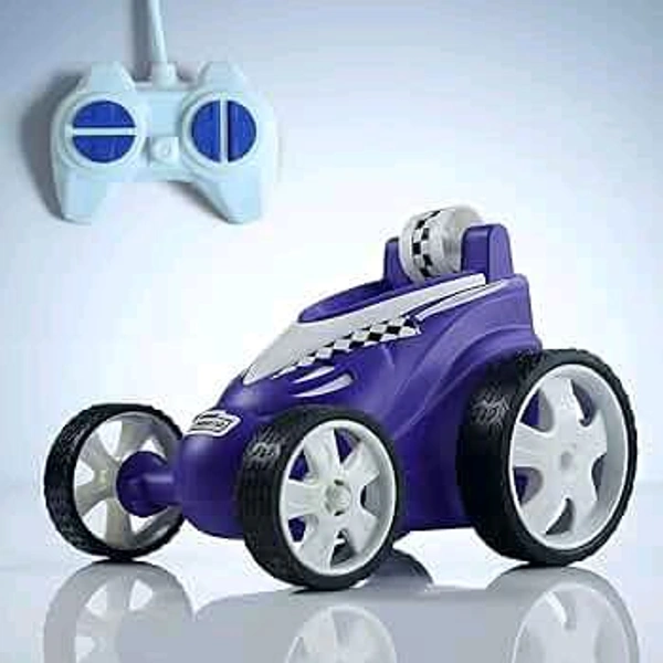 Rotating & Rolling Rechargeable Small Stunt Racing Car Toy Comes with USB Charging Cable & Remote Controller | Red Color, Power Source: Lithium Rechargeable Battery for Car (Included)