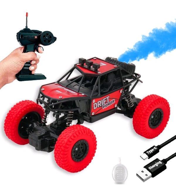 Gooyo GY-45 Rechargeable Remote Control Rock Crawler with Spray Function | 45° Climbing High Speed RC Car Toy for Kids | Power Source: Lithium Battery for Car (Included)