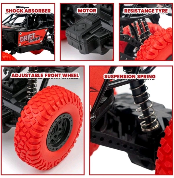 Gooyo GY-45 Rechargeable Remote Control Rock Crawler with Spray Function | 45° Climbing High Speed RC Car Toy for Kids | Power Source: Lithium Battery for Car (Included)