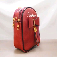This ZB Luxury Red faux leather satchel features a distinctive front bow detail and "Fashsion" branding.