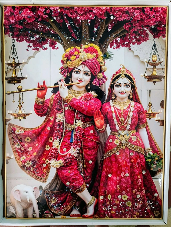 Radha Krishna Iskon Crystal Frame