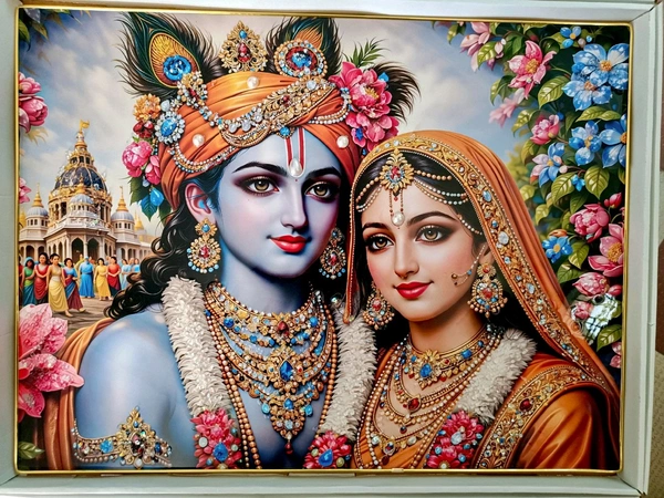 Radha Krishna Crystal Frame