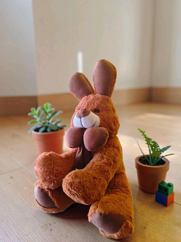 Red Rabbit With Seating Position. - Brown