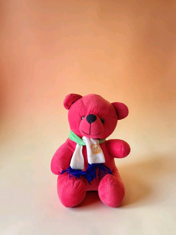 Red Teddy Bear With Muffler.