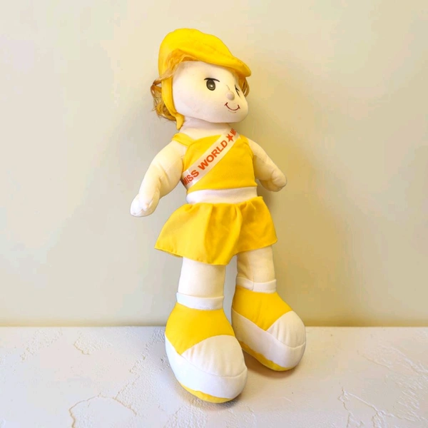 Miss World Doll Soft Toy. - yellow