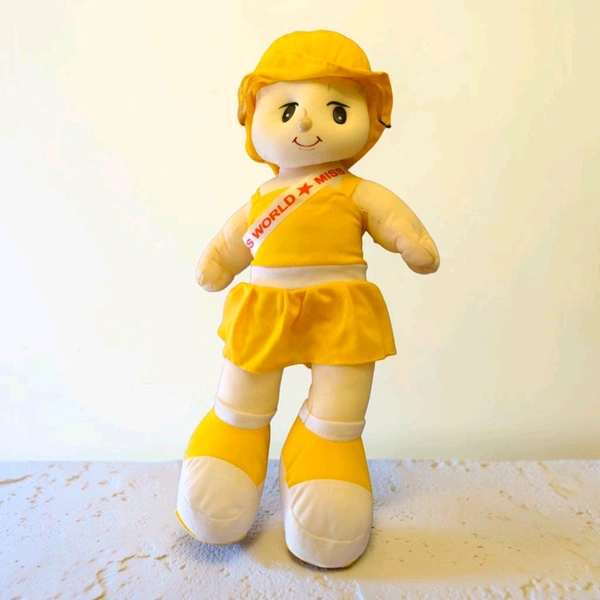 Miss World Doll Soft Toy. - yellow
