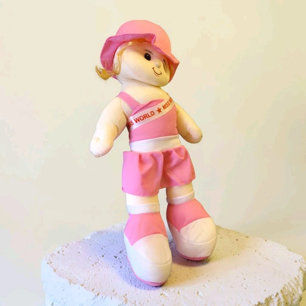 Miss World Doll Soft Toy. - pink