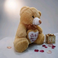 Brown Teddy Bear With Heart.