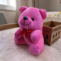 Smmall Teddy Soft Toy. - Magenta / Fuchsia