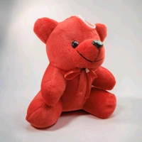 Smmall Teddy Soft Toy. - Red