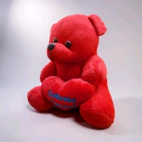 Lovely Words Written On Teddy Heart. Small - Red
