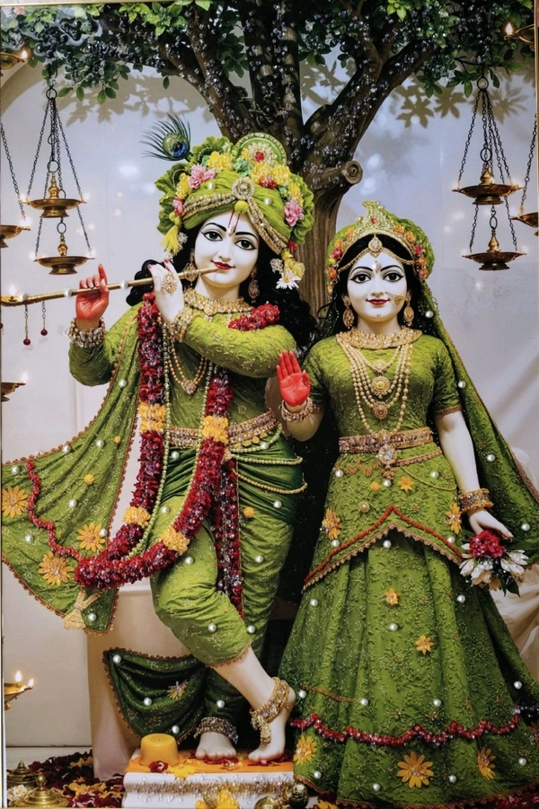 Iskon Radha Krishna Crystal Frame 1979