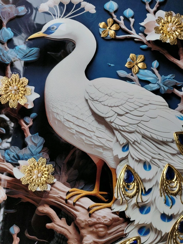 Peacock 3D Scenery Crystal 1988