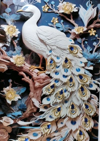 Peacock 3D Scenery Crystal 1988