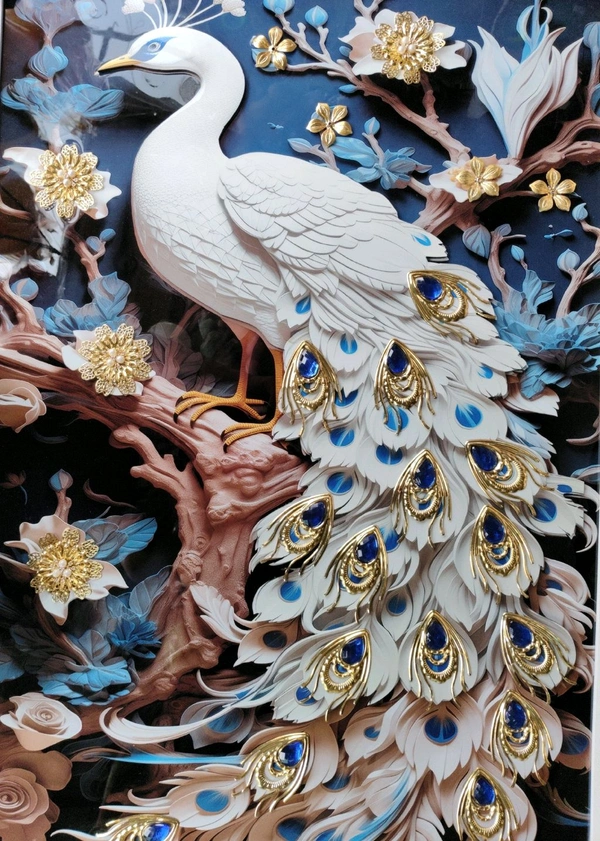 Peacock 3D Scenery Crystal 1988