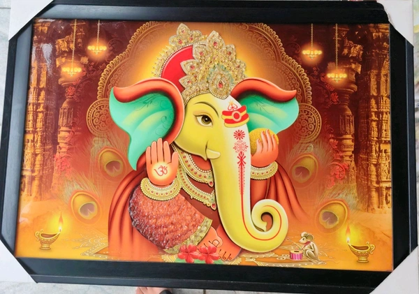 Ganesh Wooden Crystal Frame