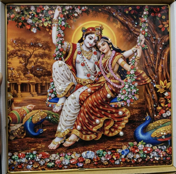 Radha Krishna Crystal Frame 2064