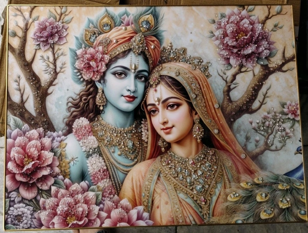 Radha Krishna Crystal Frame 2075