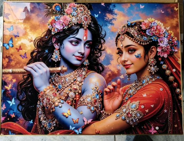 Radha Krishna Crystal Frame 2076