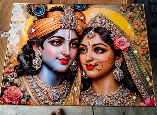 Radha Krishna Crystal Frame 2078