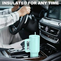 This Zenconi 1200ml insulated stainless steel tumbler comes in a light blue color and includes a reusable straw and cleaner.