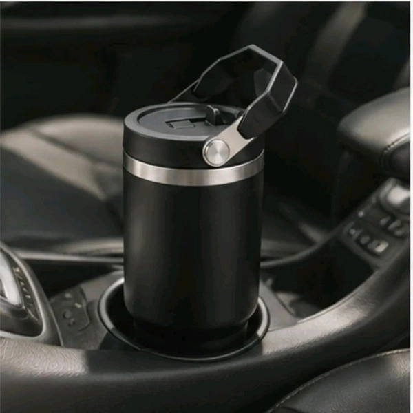 This is likely a black stainless steel vacuum insulated tumbler with a top handle, similar to models from brands like Pick Sip or Star Work.