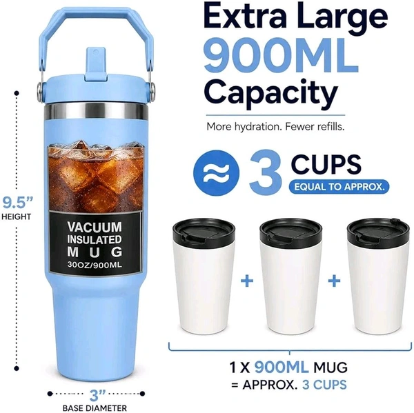 This is likely a black stainless steel vacuum insulated tumbler with a top handle, similar to models from brands like Pick Sip or Star Work.
