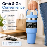 This is likely a black stainless steel vacuum insulated tumbler with a top handle, similar to models from brands like Pick Sip or Star Work.