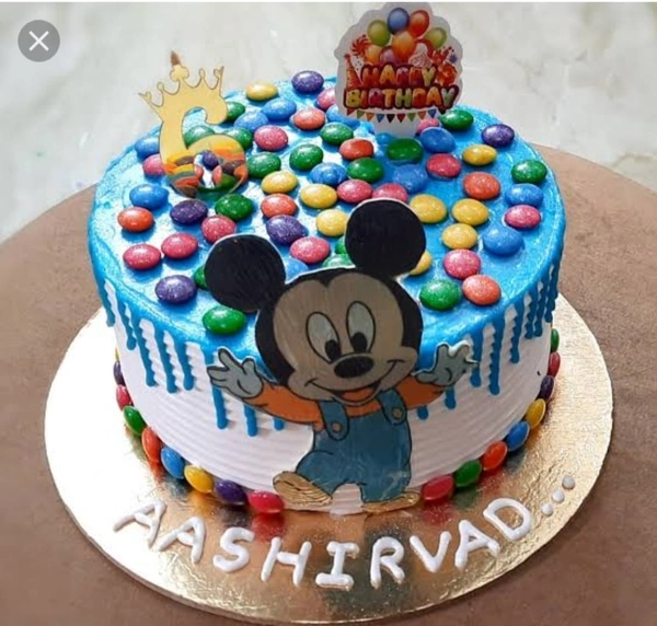 Mickey Mouse Cake With The Gems On Top - Multiple colours.