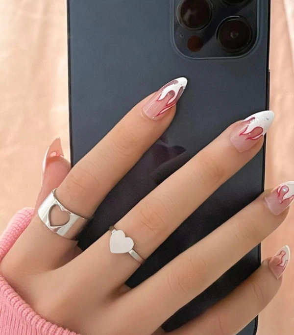 Couple heart shaped ring  - Silver