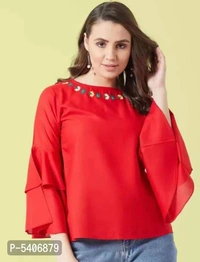 *Stylish Orange Rayon Embroidered Tops For Women And Girls