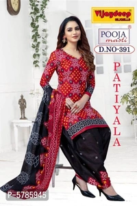 *Women's Synthetic Crepe Dress Material with Dupatta