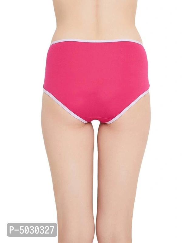 CLOVIA  Stylish Pink Cotton Solid Outer Elastic Hipster Panty For Women And Girls* - Pink, XL