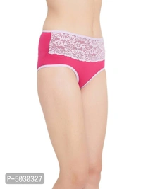 CLOVIA Stylish Pink Cotton Solid Outer Elastic Hipster Panty For Women And Girls* - Pink, XL