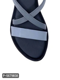 Stylish Synthetic Leather Grey Fashion Flats For Women* - Grey, EURO36